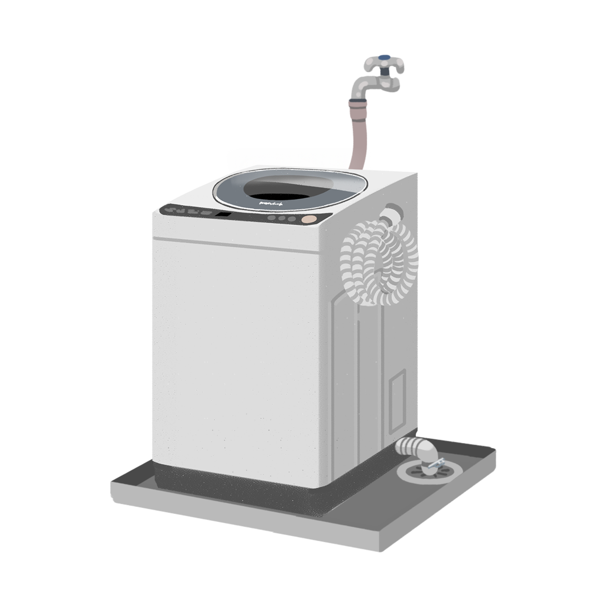 洗濯機の配線のイラスト エコのモト
