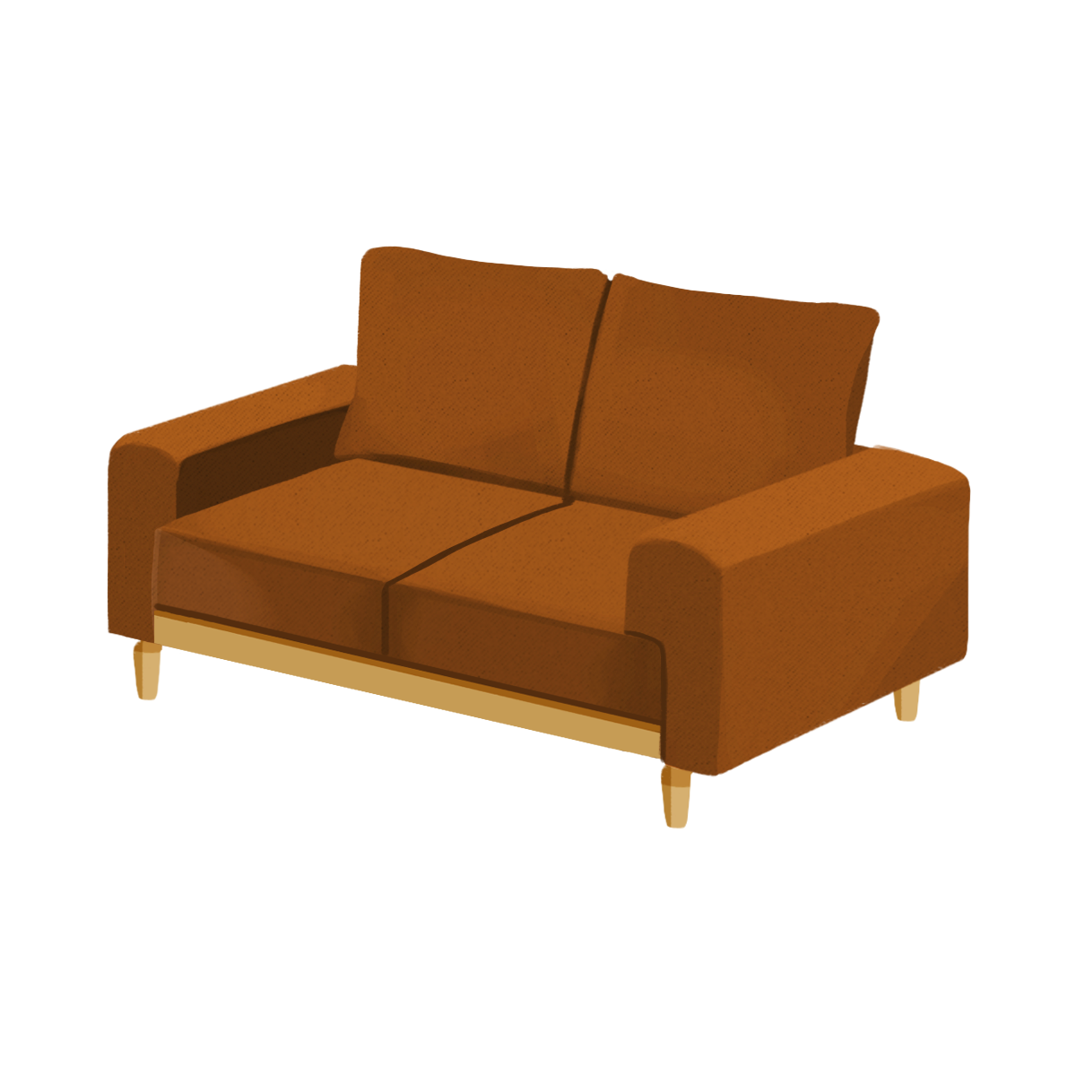 茶色い二人掛けのソファのイラスト エコのモト