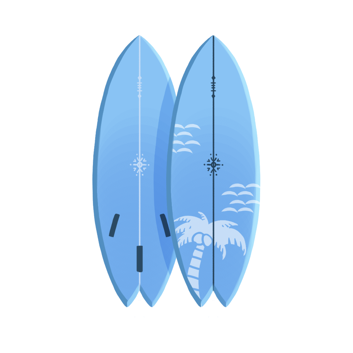 青いサーフボードのイラスト エコのモト