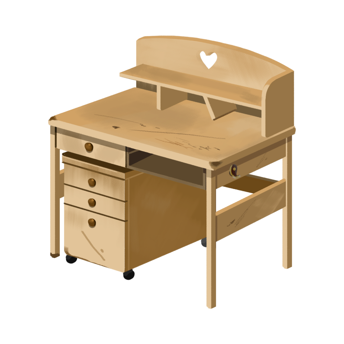 壊れた木製の学習机のイラスト エコのモト