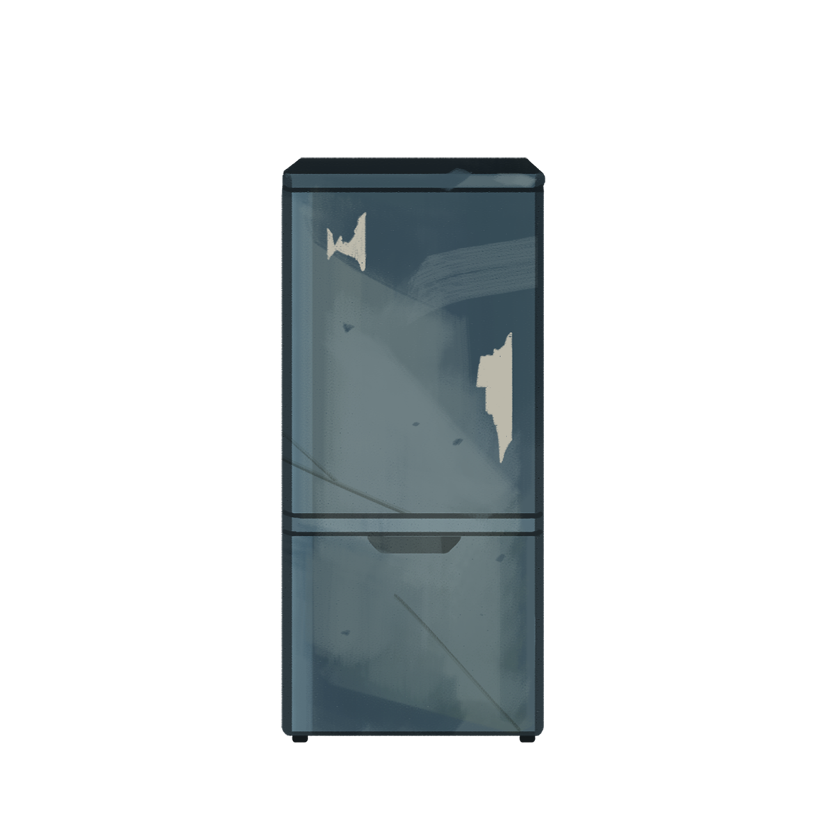 壊れた青い冷蔵庫のイラスト エコのモト
