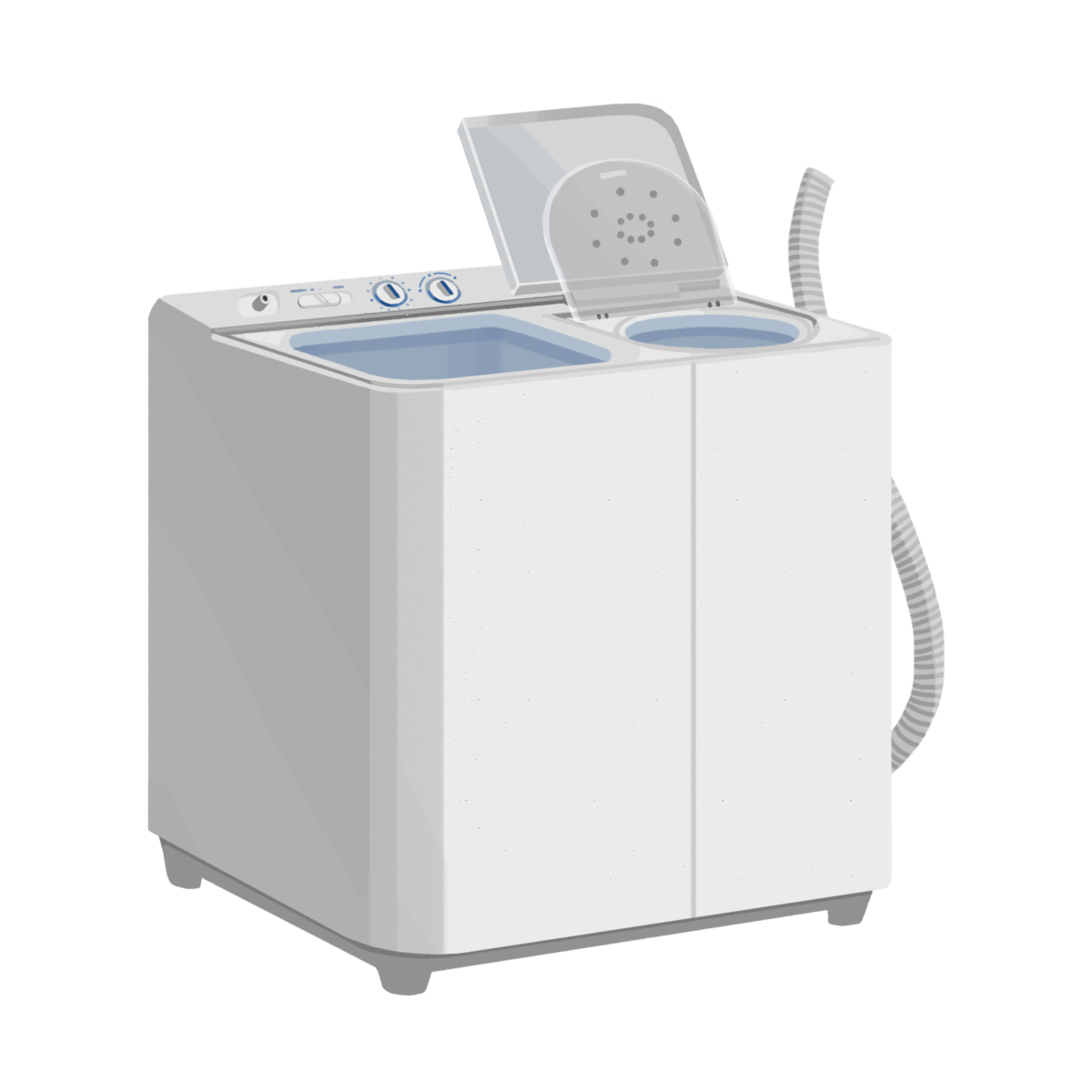 二槽式洗濯機の商用フリーな無料イラスト 新品・きれい