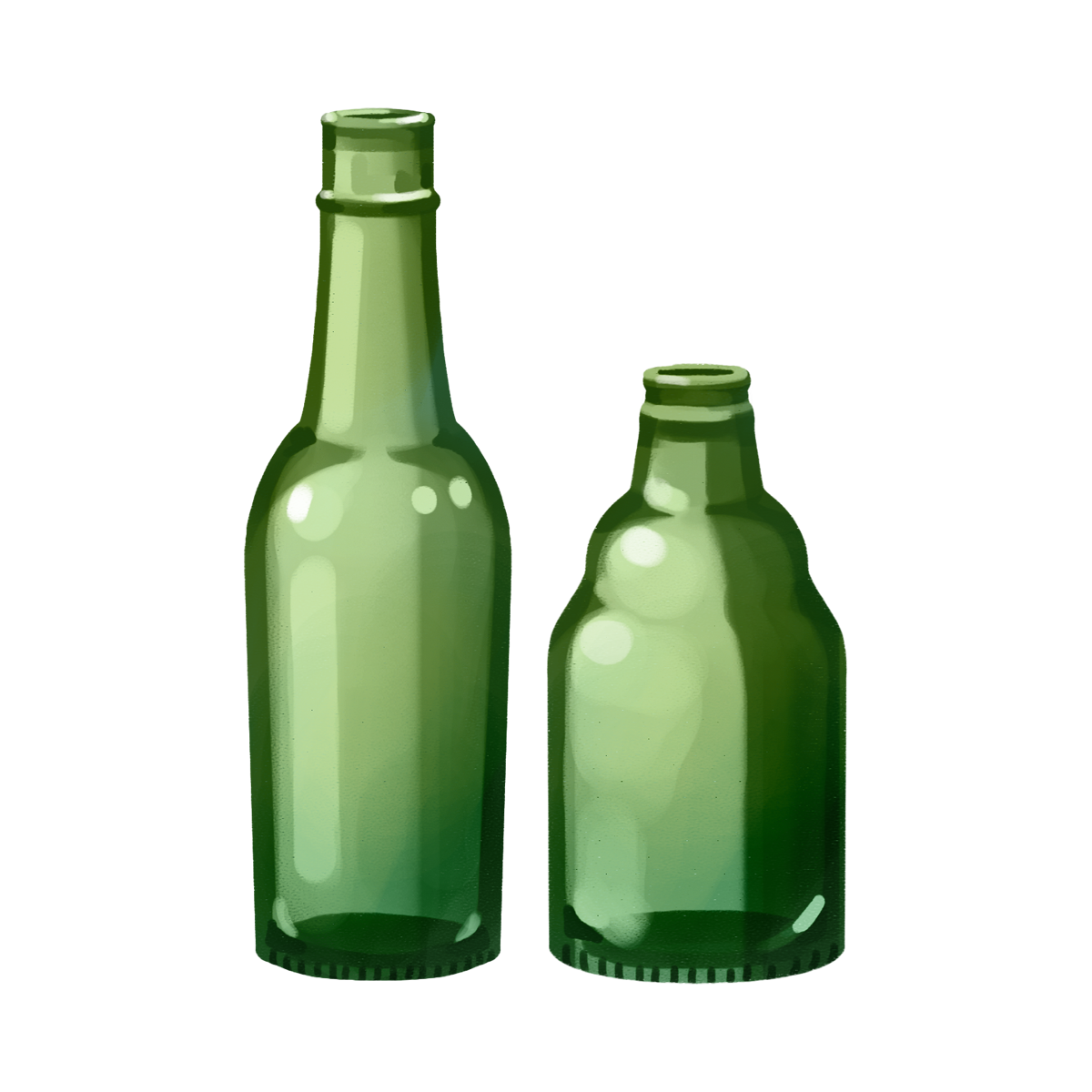 緑色の空き瓶のイラスト エコのモト
