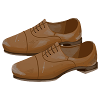 汚れた革靴の商用フリーな無料イラスト 新品・きれい