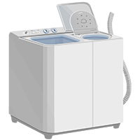 二槽式洗濯機の商用フリーな無料イラスト