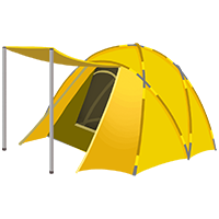 黄色いテントの商用フリーな無料イラスト