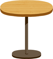 丸いサイドテーブルの商用フリーな無料イラスト
