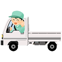軽トラックと運転手（ドライバー）の商用フリーな無料イラスト