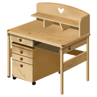 壊れた木製の学習机の商用フリーな無料イラスト