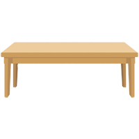 木製の座卓の商用フリーな無料イラスト 中古・汚れた