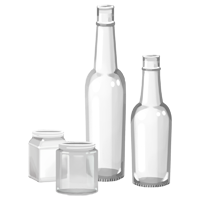 透明な空き瓶の商用フリーな無料イラスト 新品・きれい