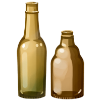 茶色の空き瓶の商用フリーな無料イラスト