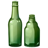 緑色の空き瓶の商用フリーな無料イラスト ガラス