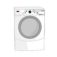 ドラム式洗濯機の商用フリーな無料イラスト 