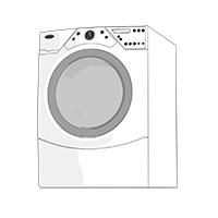 ドラム式洗濯機の商用フリーな無料イラスト 