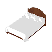 木製ベッドの商用フリーな無料イラスト 